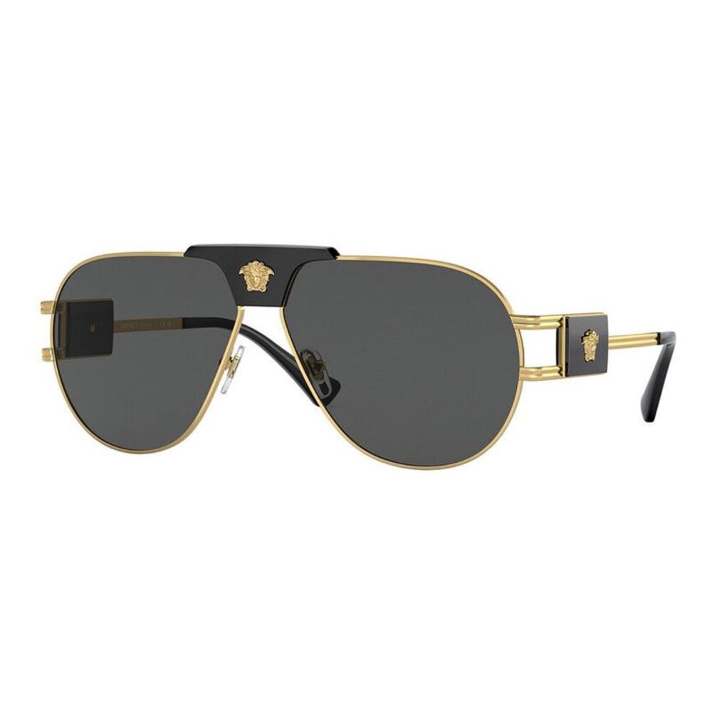 Versace Sunglasses Aviator Full Rim, Gold Frame and Dark Grey Lens VE2252100287